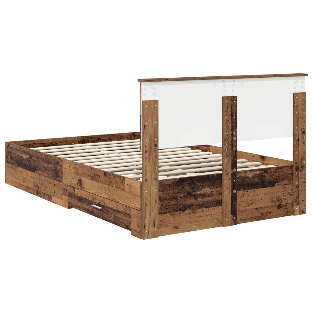 Bed Frame with Headboard Old Wood 120 x 190 cm Engineered Wood