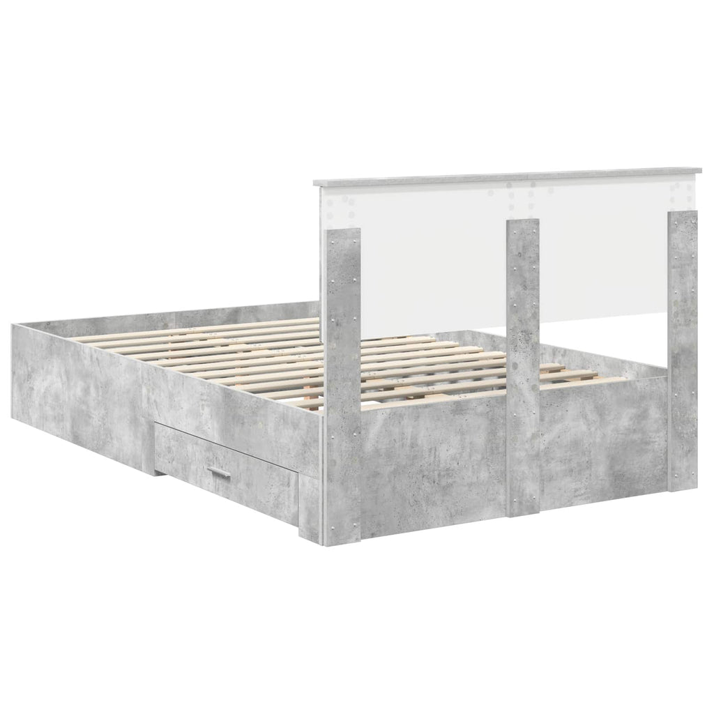 Bed Frame Concrete Grey 120 x 200 cm Engineered Wood