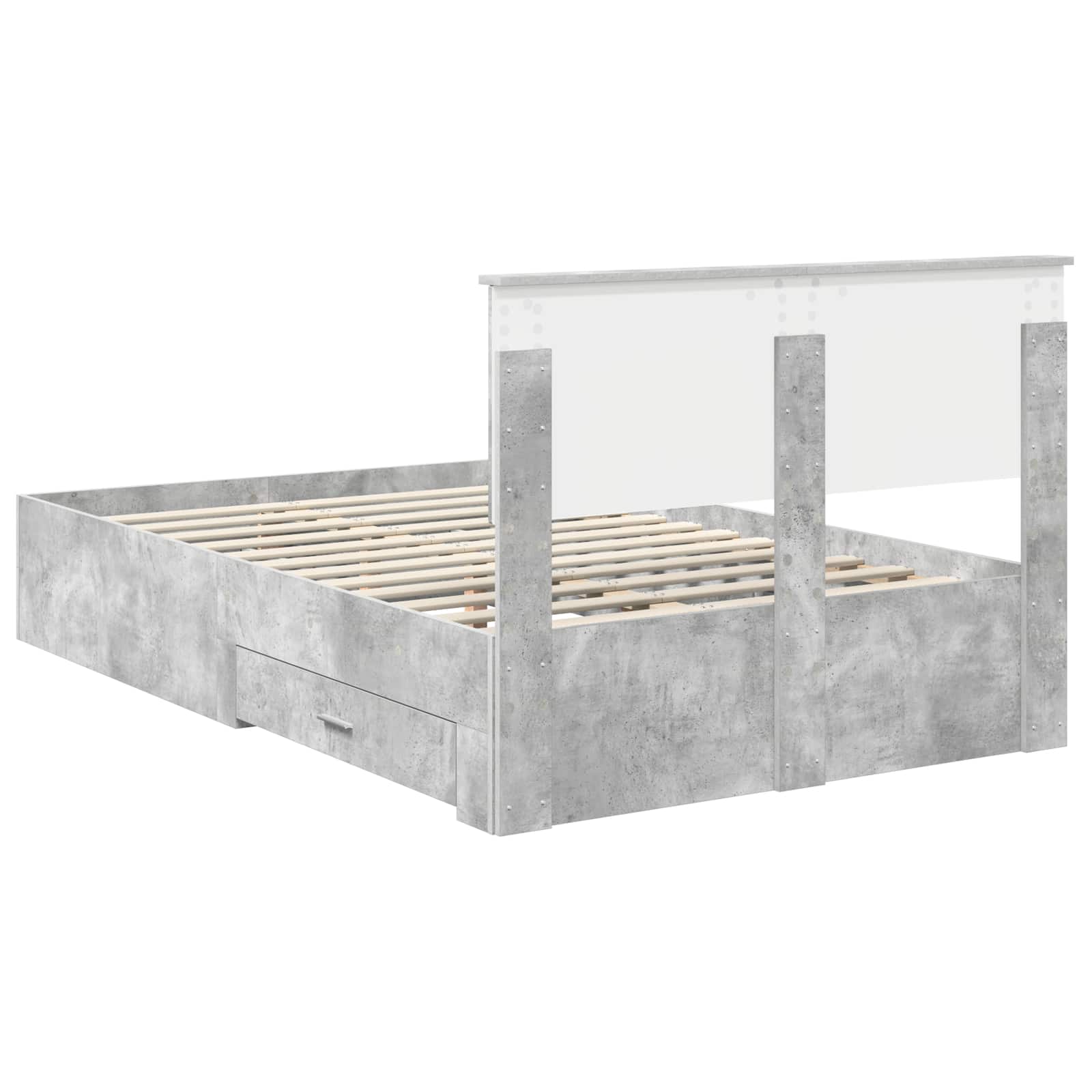 Bed Frame Concrete Grey 120 x 200 cm Engineered Wood