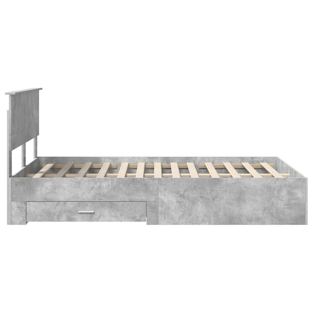 Bed Frame Concrete Grey 120 x 200 cm Engineered Wood