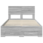 Bed Frame with Drawer Grey Sonoma 120 x 200 cm Engineered Wood