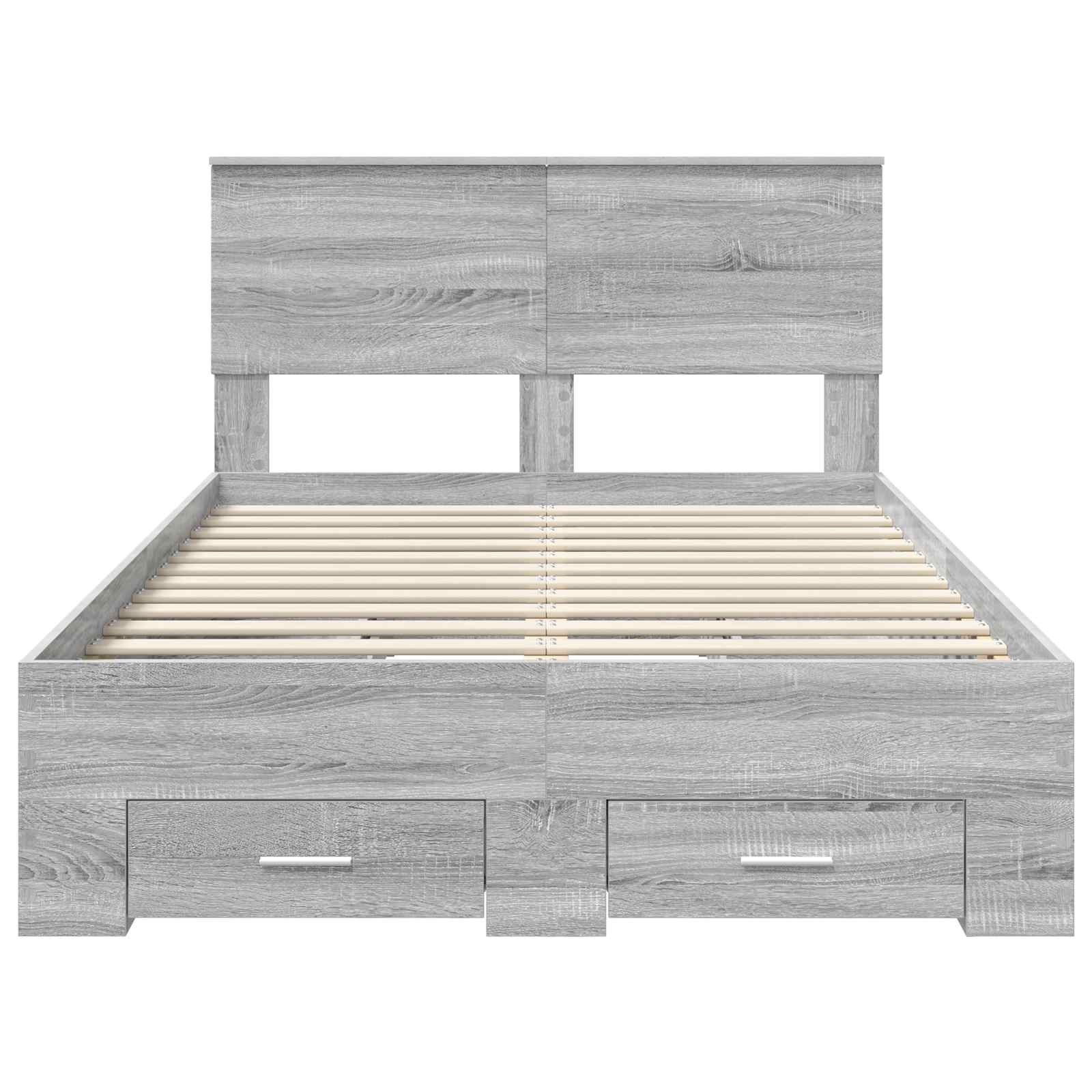 Bed Frame with Drawer Grey Sonoma 120 x 200 cm Engineered Wood