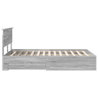 Bed Frame with Drawer Grey Sonoma 120 x 200 cm Engineered Wood
