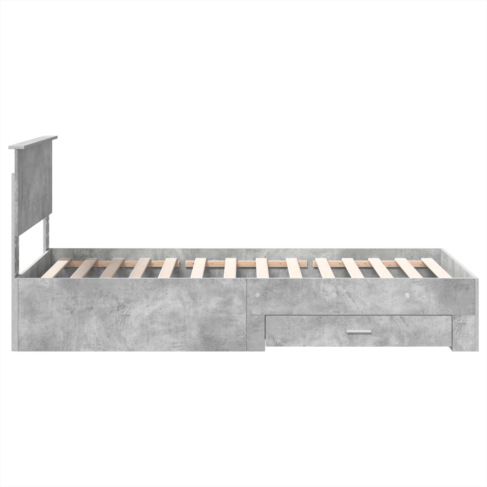 Bed Frame with Drawer Concrete Grey 90 x 190 cm Engineered Wood