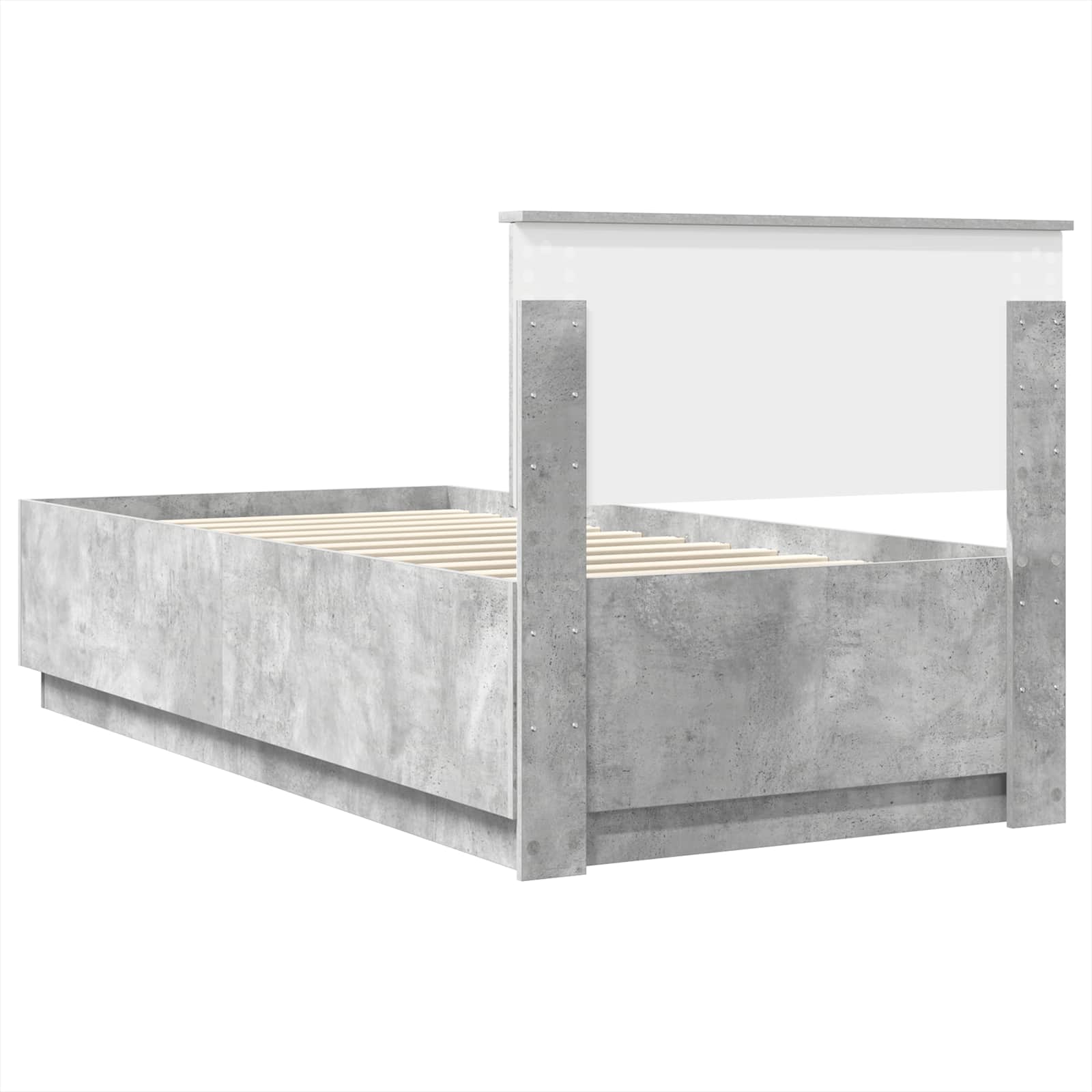 Bed Frame with Drawer Concrete Grey 90 x 200 cm Engineered Wood