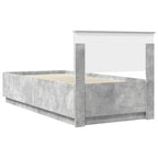 Bed Frame Concrete Grey and Silver 75 x 190 cm Engineered Wood