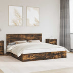 Storage Bed with Drawer Smoked Oak 180 x 200 cm Engineered Wood