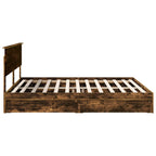 Storage Bed with Drawer Smoked Oak 180 x 200 cm Engineered Wood