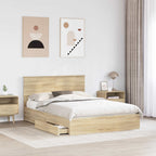 Storage Bed with Drawer Sonoma Oak 150 x 200 cm Engineered Wood