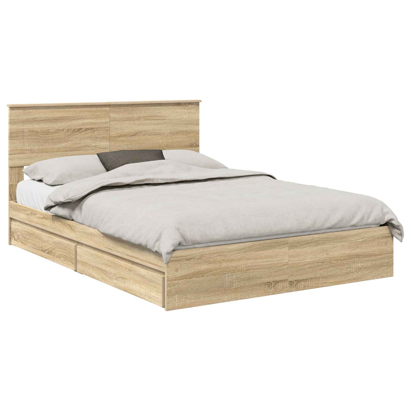 Storage Bed with Drawer Sonoma Oak 150 x 200 cm Engineered Wood