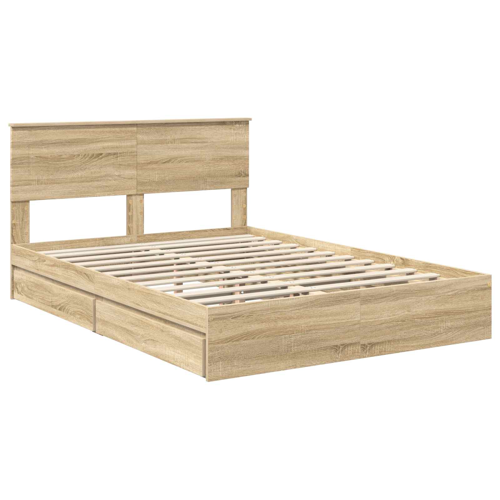 Storage Bed with Drawer Sonoma Oak 150 x 200 cm Engineered Wood