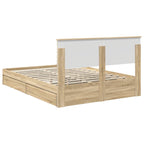 Storage Bed with Drawer Sonoma Oak 150 x 200 cm Engineered Wood