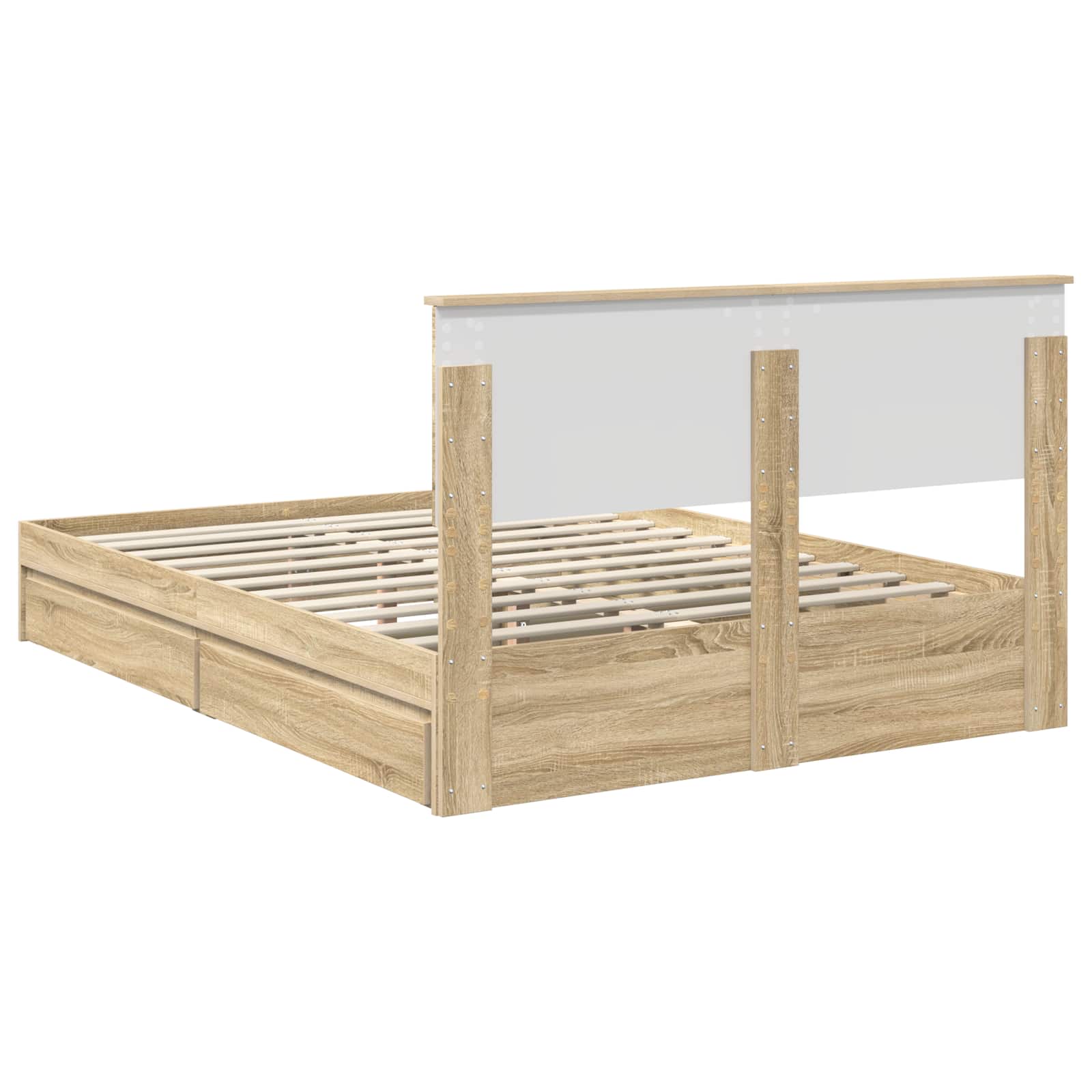 Storage Bed with Drawer Sonoma Oak 150 x 200 cm Engineered Wood