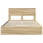 Storage Bed with Drawer Sonoma Oak 150 x 200 cm Engineered Wood