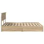 Storage Bed with Drawer Sonoma Oak 150 x 200 cm Engineered Wood