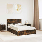 Storage Bed with Drawer Smoked Oak 120 x 200 cm Engineered Wood