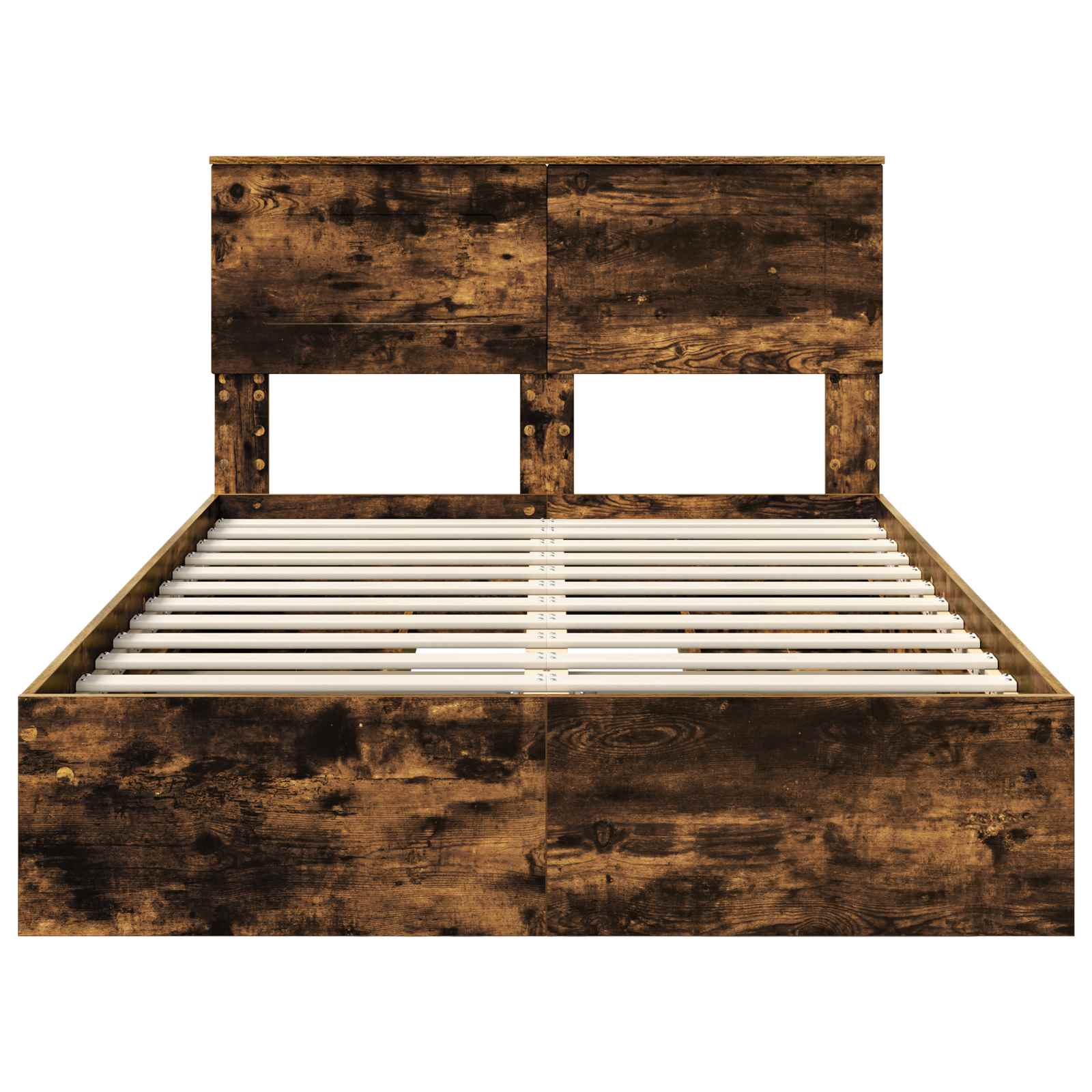 Storage Bed with Drawer Smoked Oak 120 x 200 cm Engineered Wood