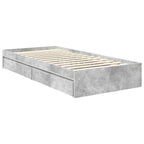 Storage Bed Concrete Grey 90 x 190 cm Engineered Wood