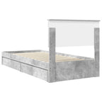 Storage Bed Concrete Grey 90 x 190 cm Engineered Wood