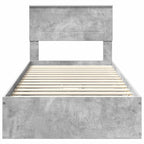 Storage Bed Concrete Grey 90 x 190 cm Engineered Wood