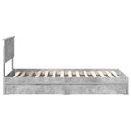 Storage Bed Concrete Grey 90 x 200 cm Engineered Wood