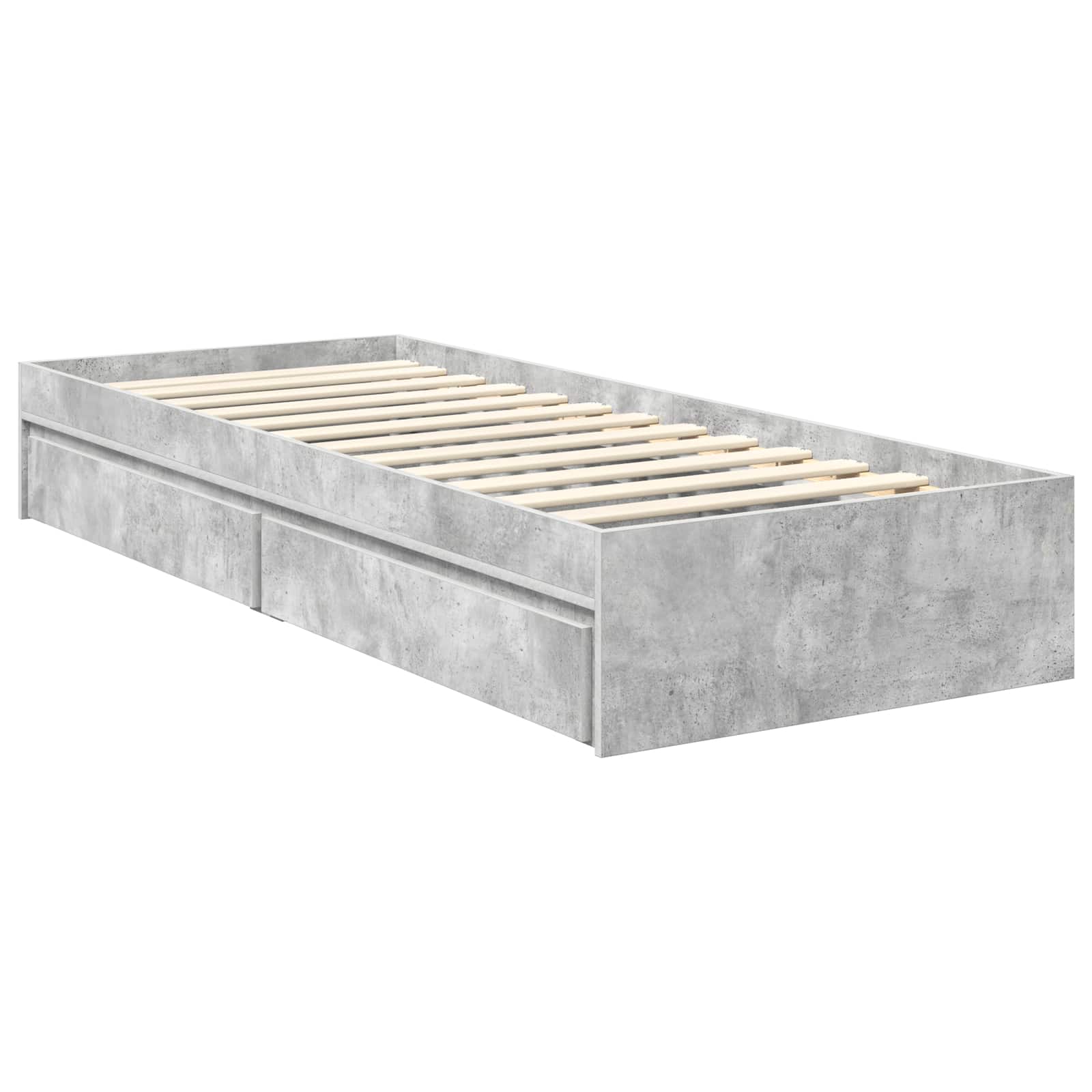 Storage Bed Concrete Grey 75 x 190 cm Engineered Wood