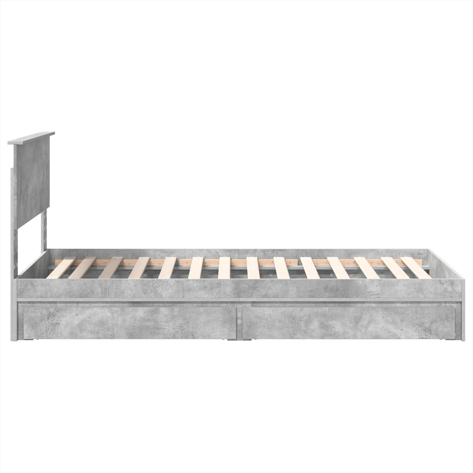 Storage Bed Concrete Grey 75 x 190 cm Engineered Wood