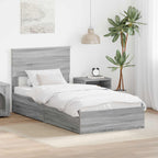 Storage Bed with Drawer Grey Sonoma 75 x 190 cm Engineered Wood