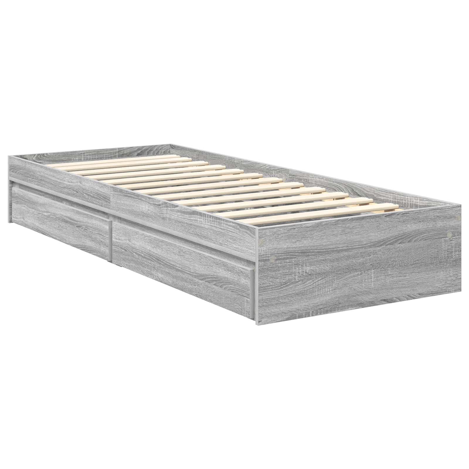 Storage Bed with Drawer Grey Sonoma 75 x 190 cm Engineered Wood