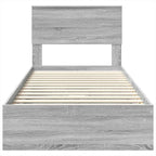 Storage Bed with Drawer Grey Sonoma 75 x 190 cm Engineered Wood