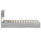 Storage Bed with Drawer Grey Sonoma 75 x 190 cm Engineered Wood