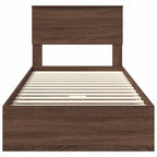 Storage Bed with Drawer Brown Oak 75 x 190 cm Engineered Wood