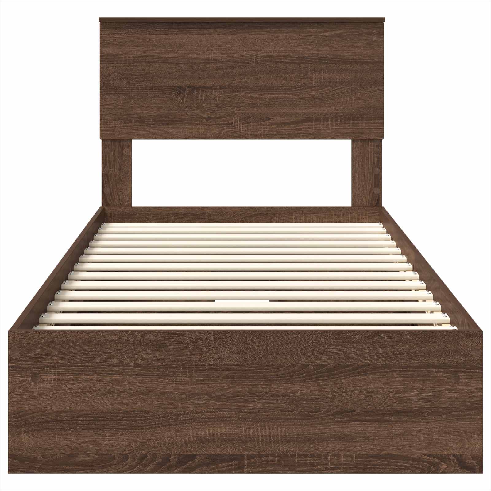 Storage Bed with Drawer Brown Oak 75 x 190 cm Engineered Wood