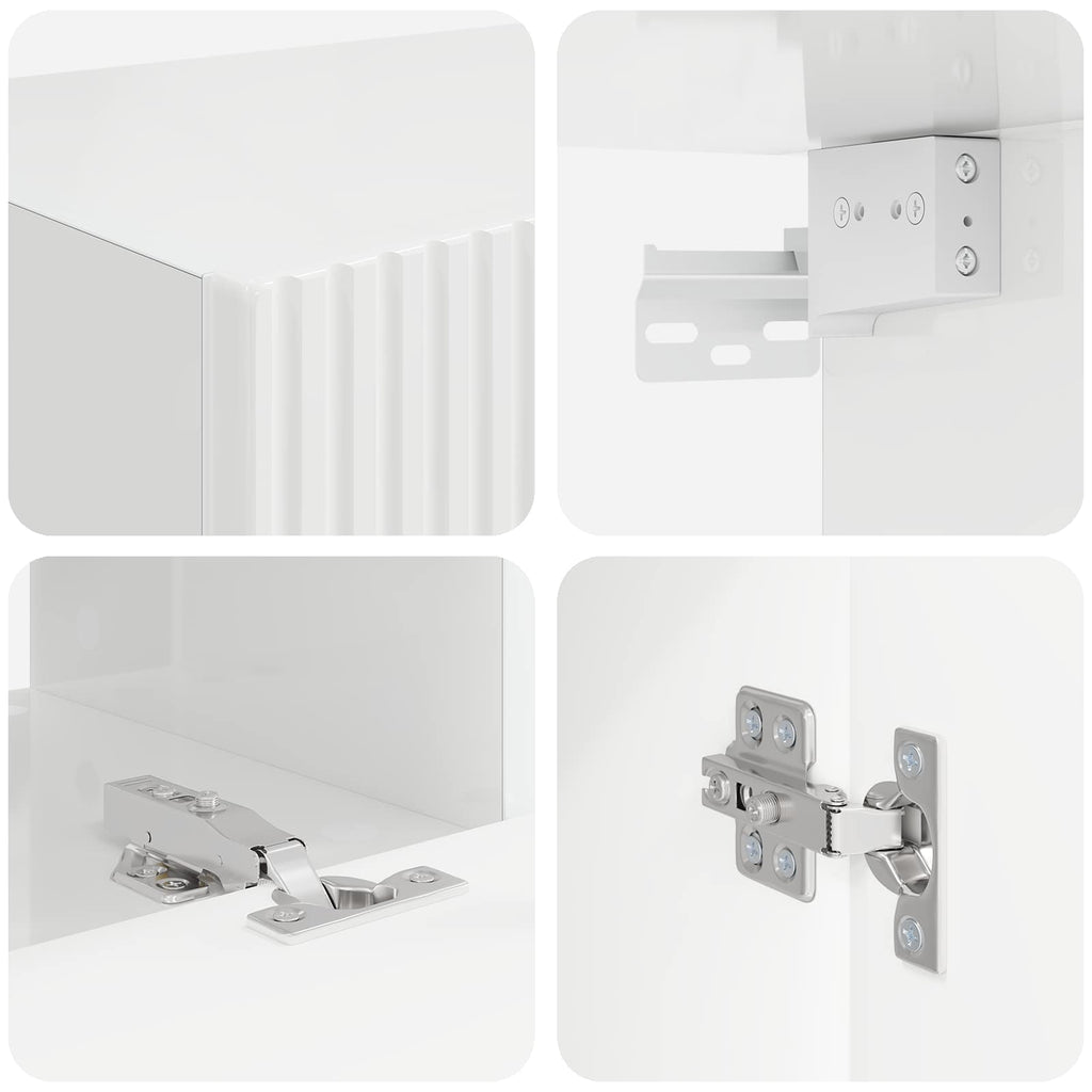 3 pcs High Gloss White