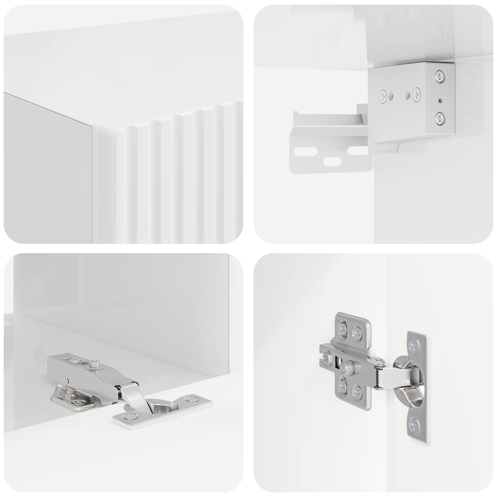 3 pcs High Gloss White