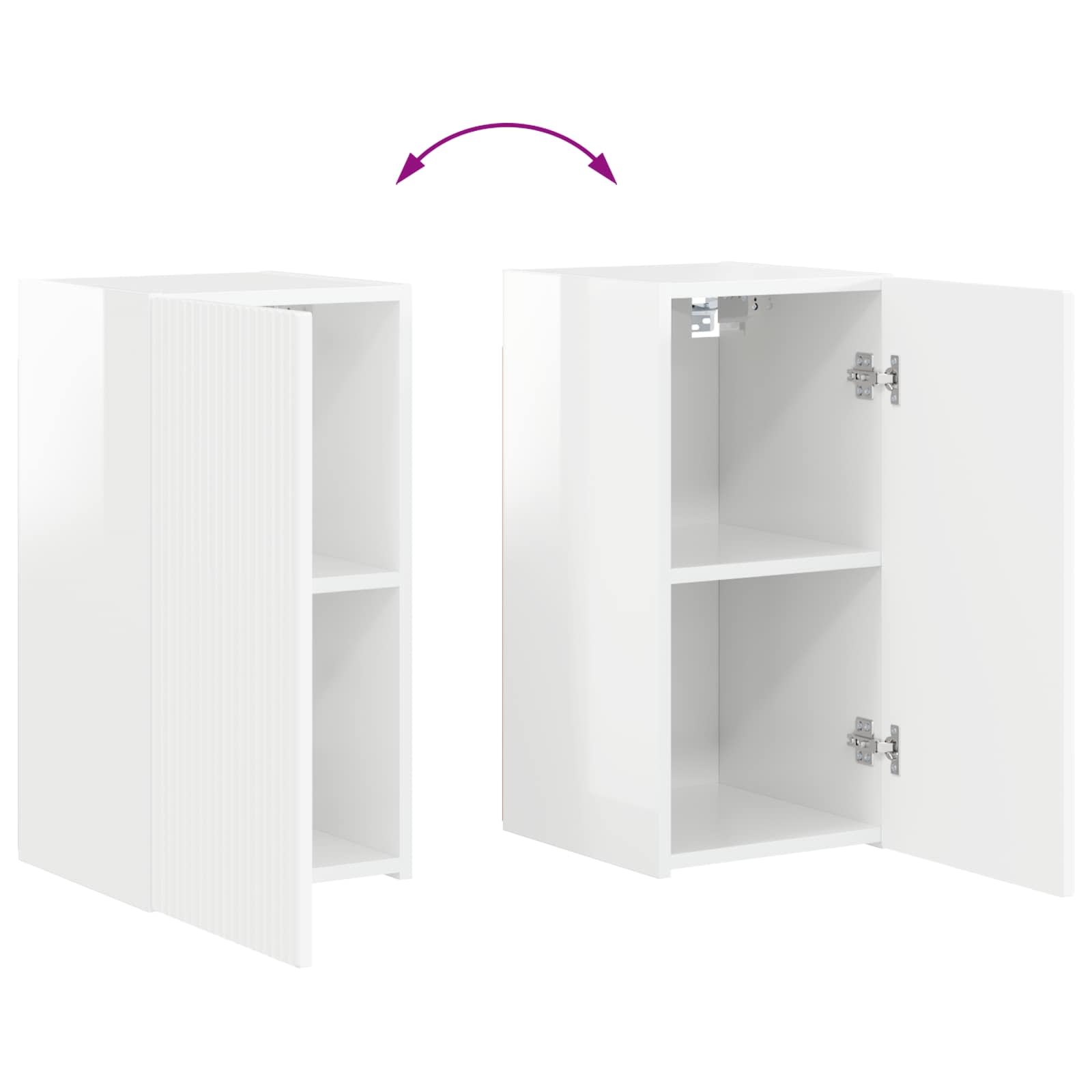 2 pcs High Gloss White