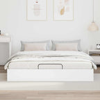 Ottoman Bed Frame White 203 x 180 x 25 cm Chipboard