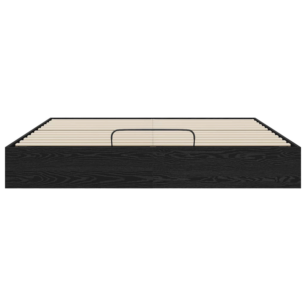 Ottoman Bed Frame Black Oak 203 x 180 x 25 cm Chipboard