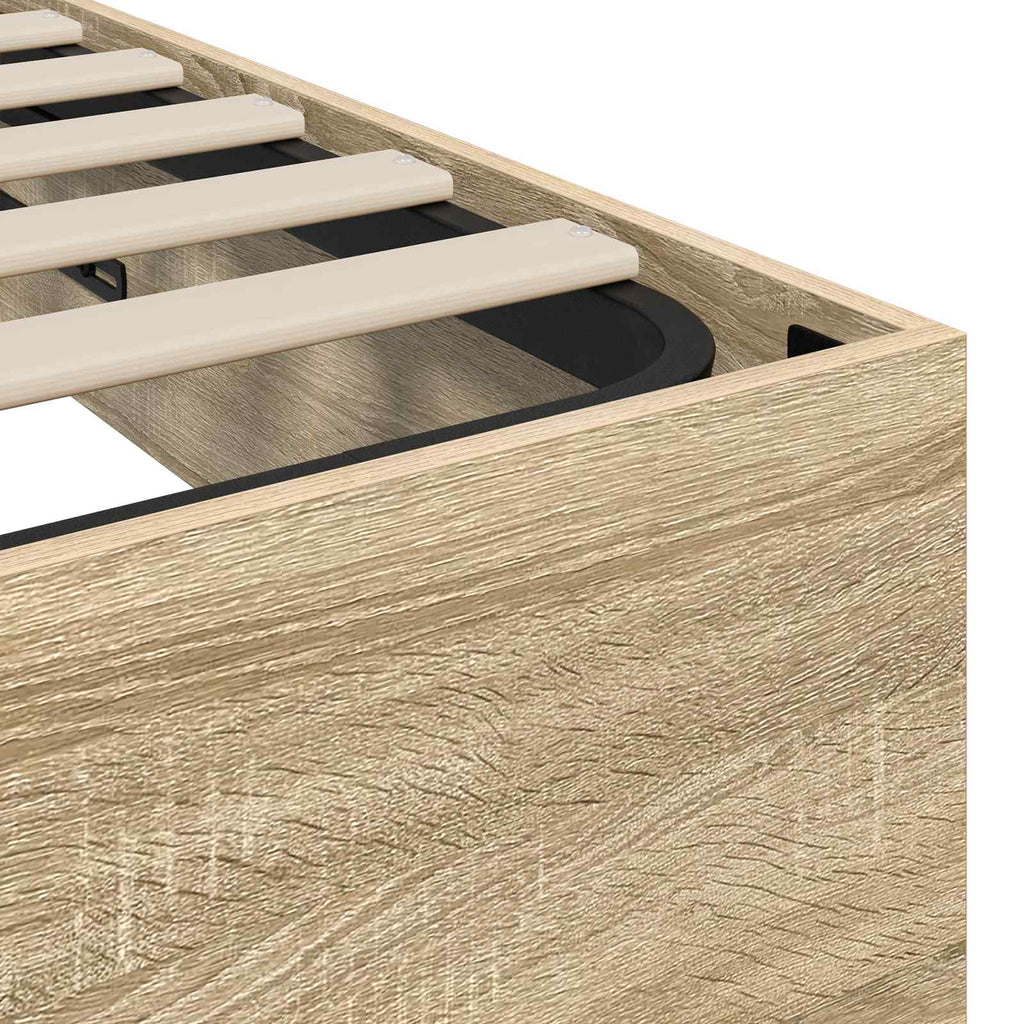 Ottoman Bed Frame Sonoma Oak 203 x 180 x 25 cm Chipboard