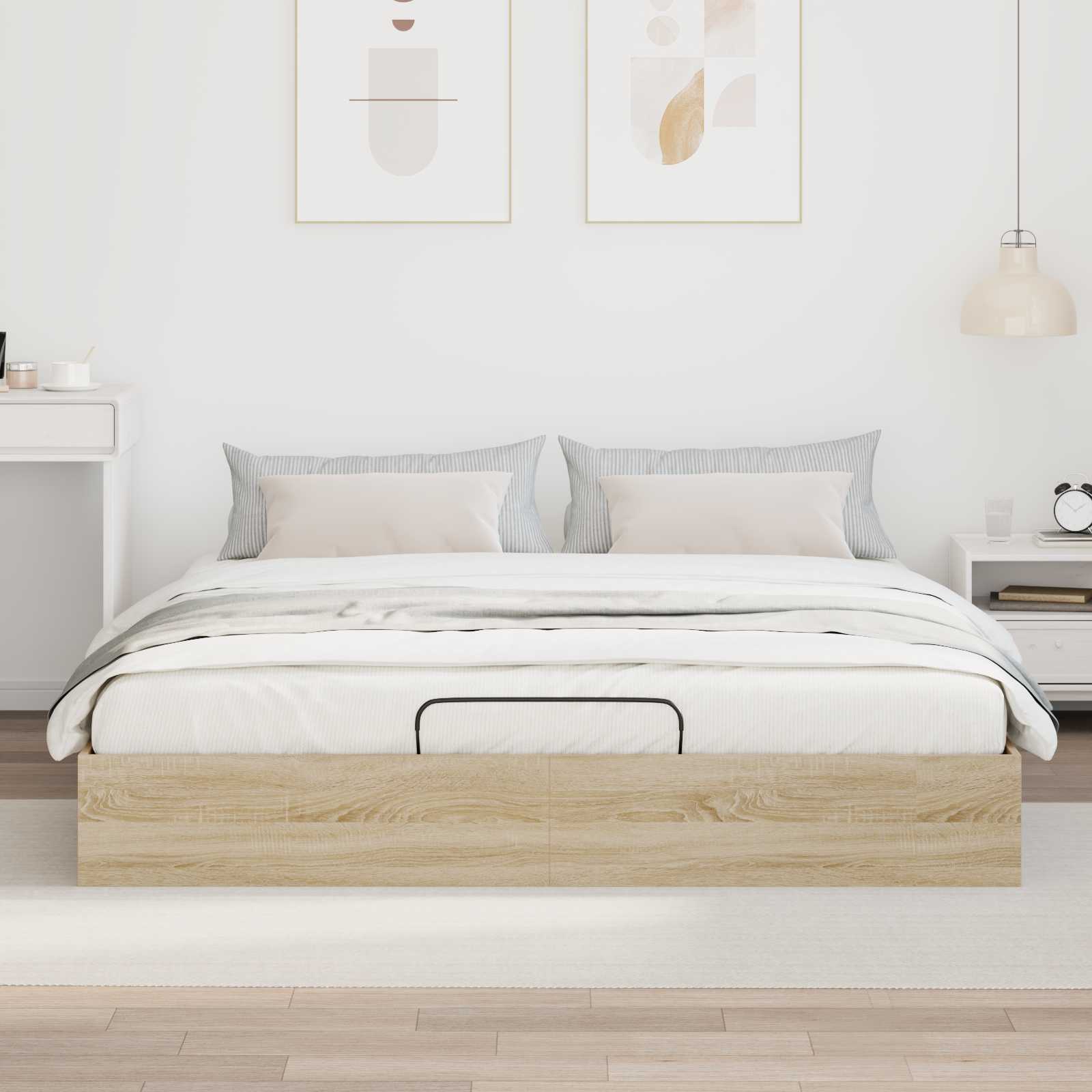 Ottoman Bed Frame Sonoma Oak 203 x 180 x 25 cm Chipboard