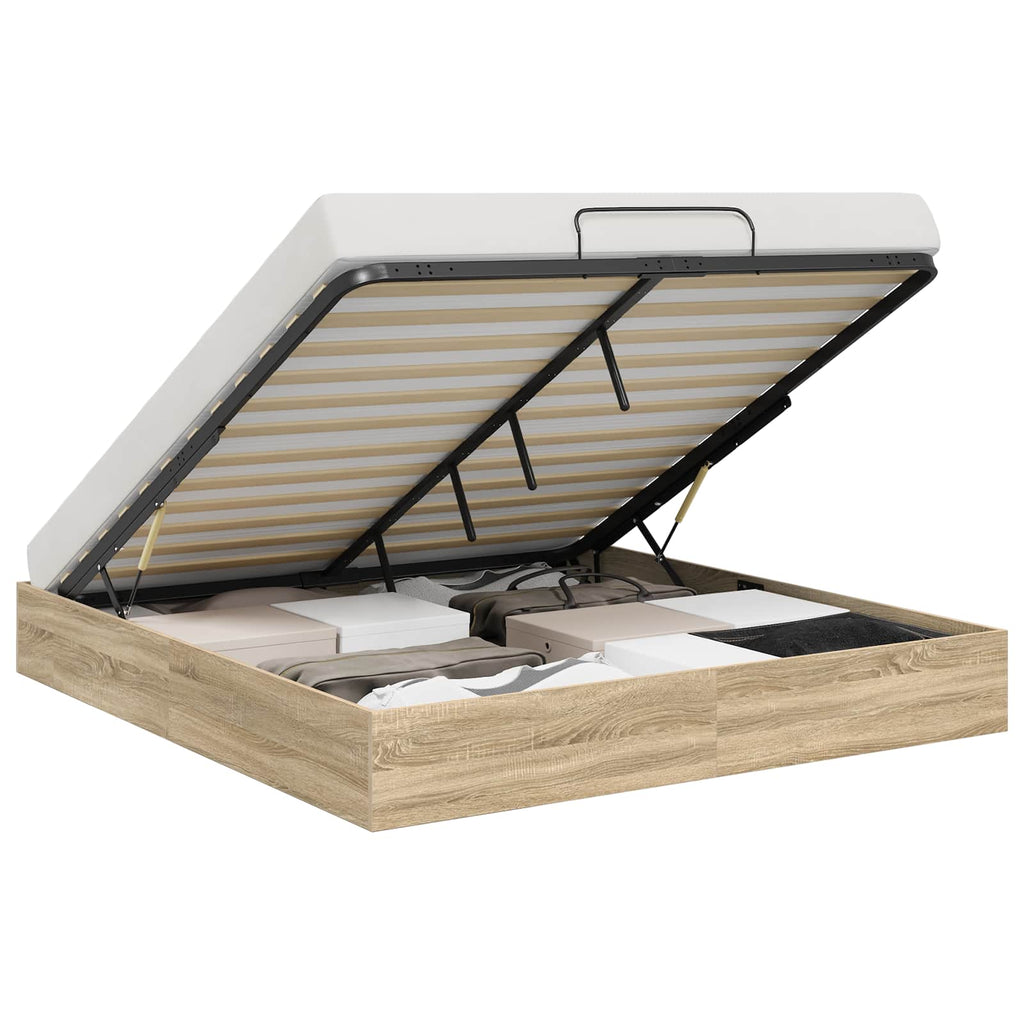 Ottoman Bed Frame Sonoma Oak 203 x 180 x 25 cm Chipboard
