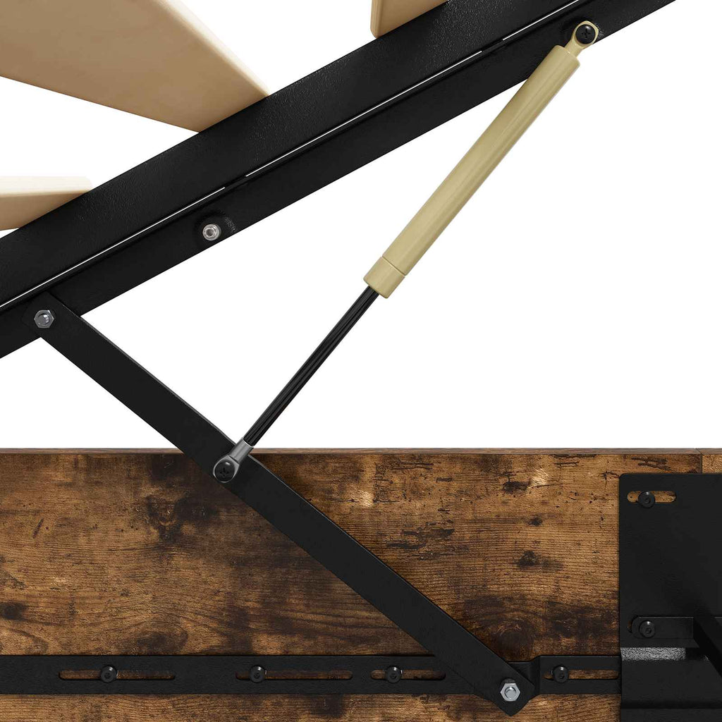 Ottoman Bed Frame Smoked Oak 203 x 180 x 25 cm Chipboard