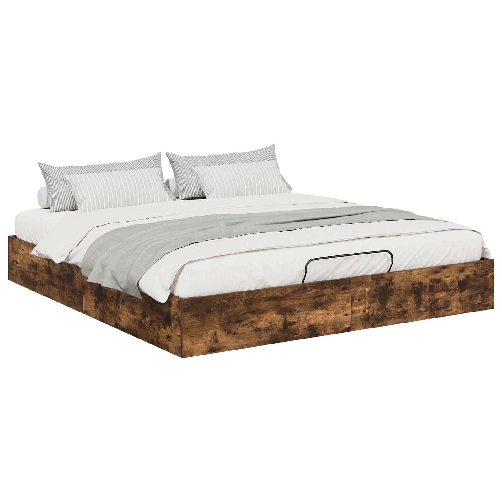 Ottoman Bed Frame Smoked Oak 203 x 180 x 25 cm Chipboard