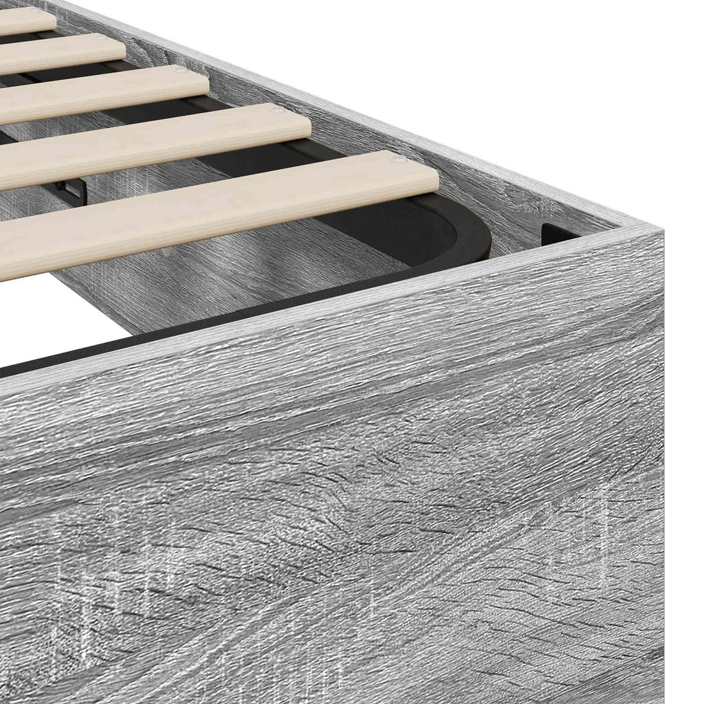 Ottoman Bed Frame Grey Sonoma 203 x 180 x 25 cm Chipboard