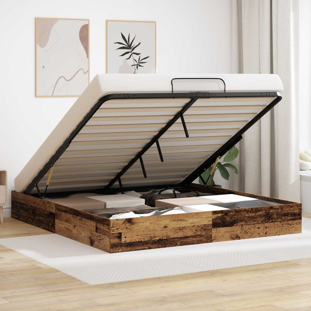 Ottoman Bed Frame Old Wood 203 x 180 x 25 cm Chipboard