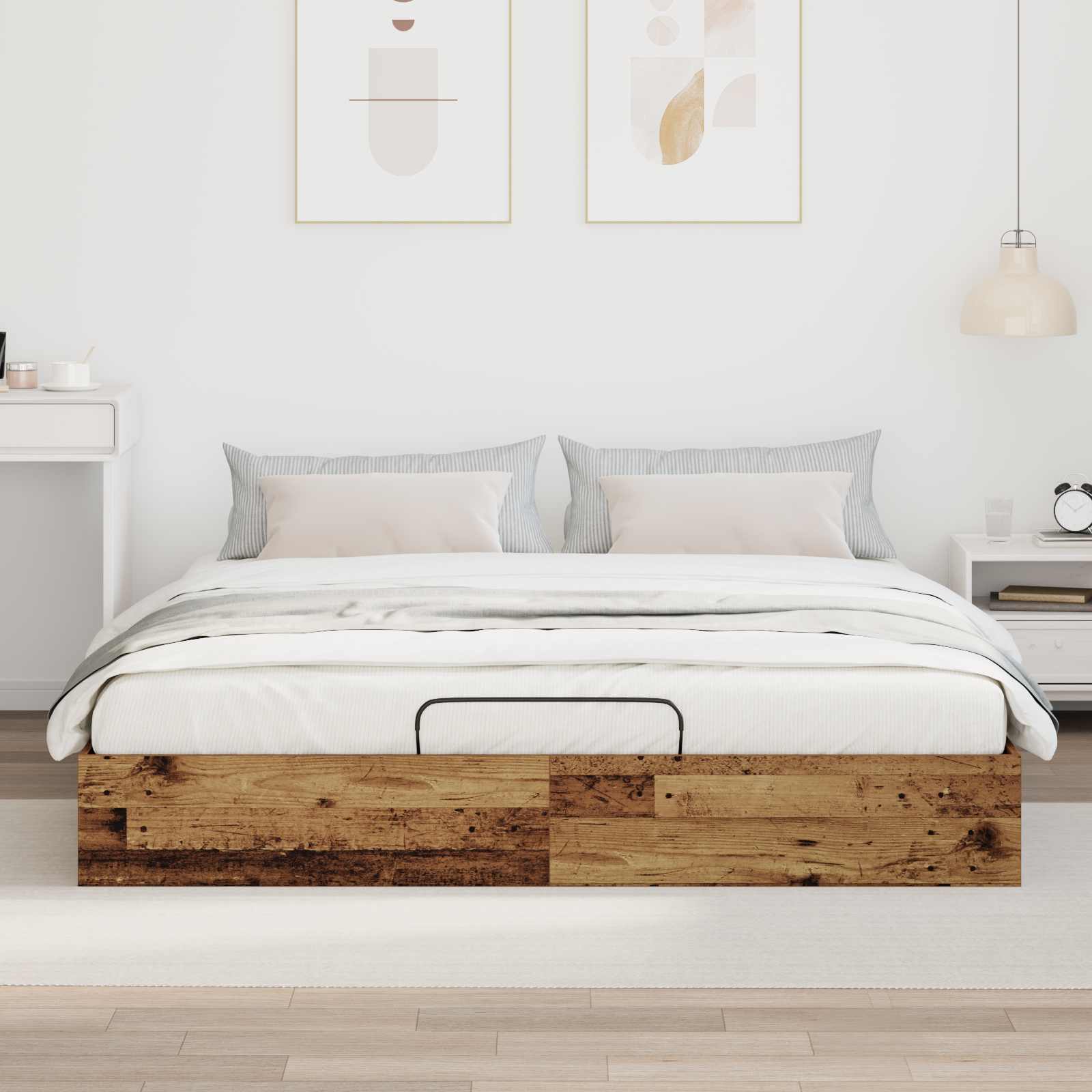 Ottoman Bed Frame Old Wood 203 x 180 x 25 cm Chipboard