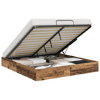 Ottoman Bed Frame Old Wood 203 x 180 x 25 cm Chipboard