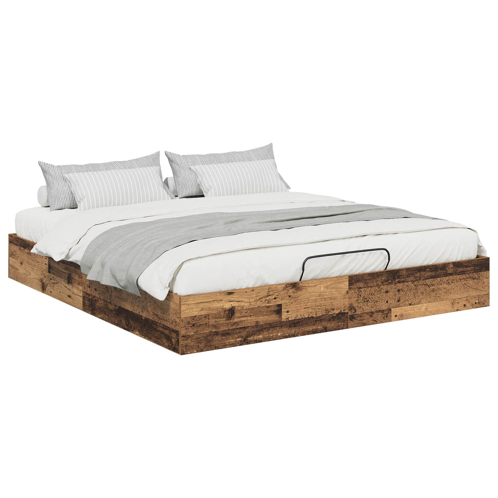 Ottoman Bed Frame Old Wood 203 x 180 x 25 cm Chipboard
