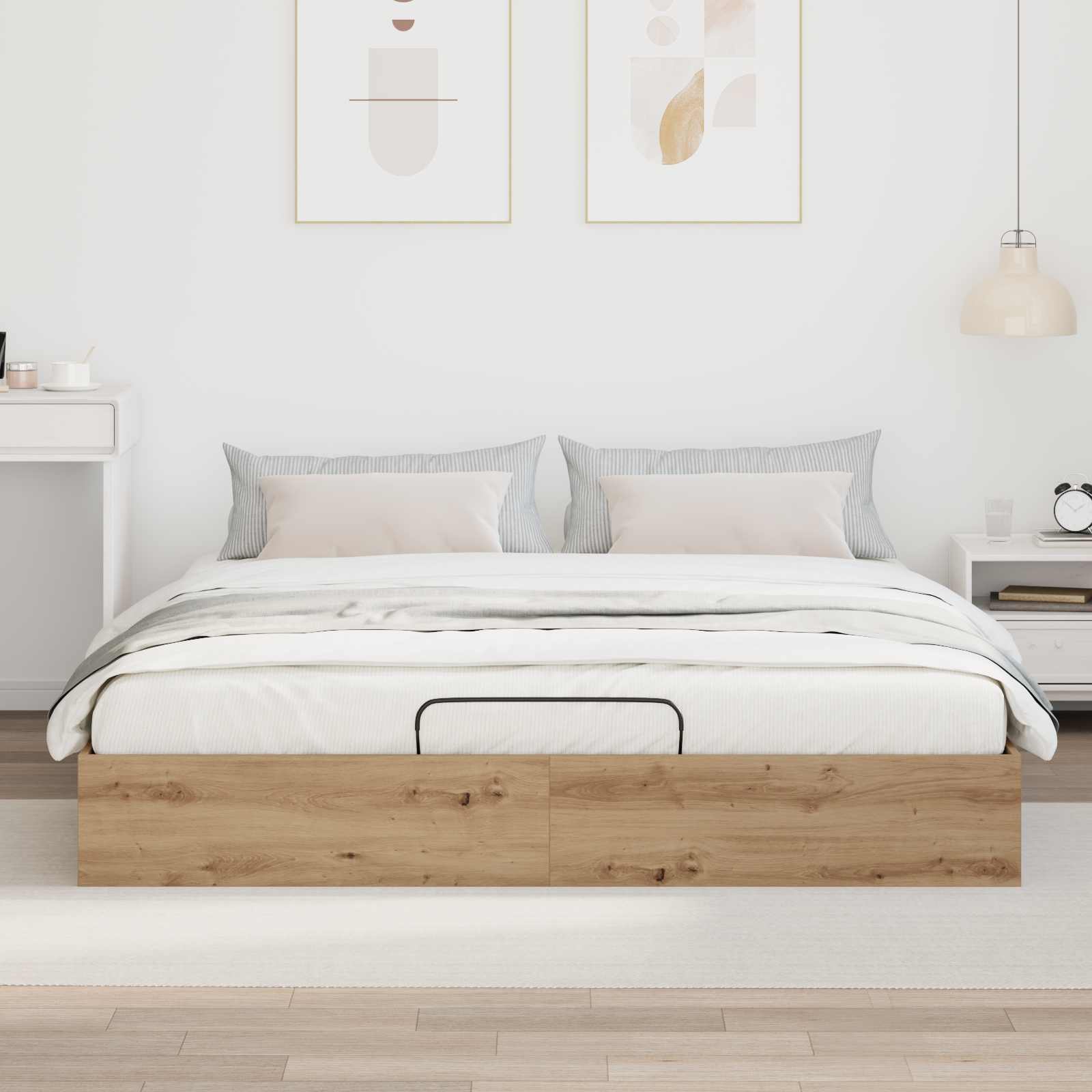 Ottoman Bed Frame Artisian Oak 203 x 180 x 25 cm Chipboard
