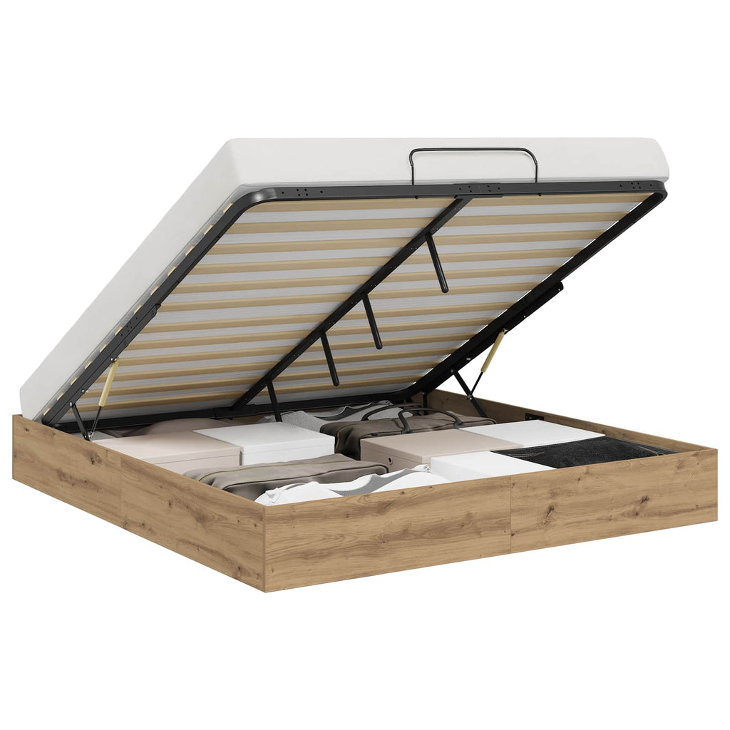 Ottoman Bed Frame Artisian Oak 203 x 180 x 25 cm Chipboard